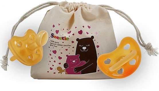 SWEETIE Rubber Orthodontic Pacifier Heart Shape Rubber 1 Count (0-6 Small)