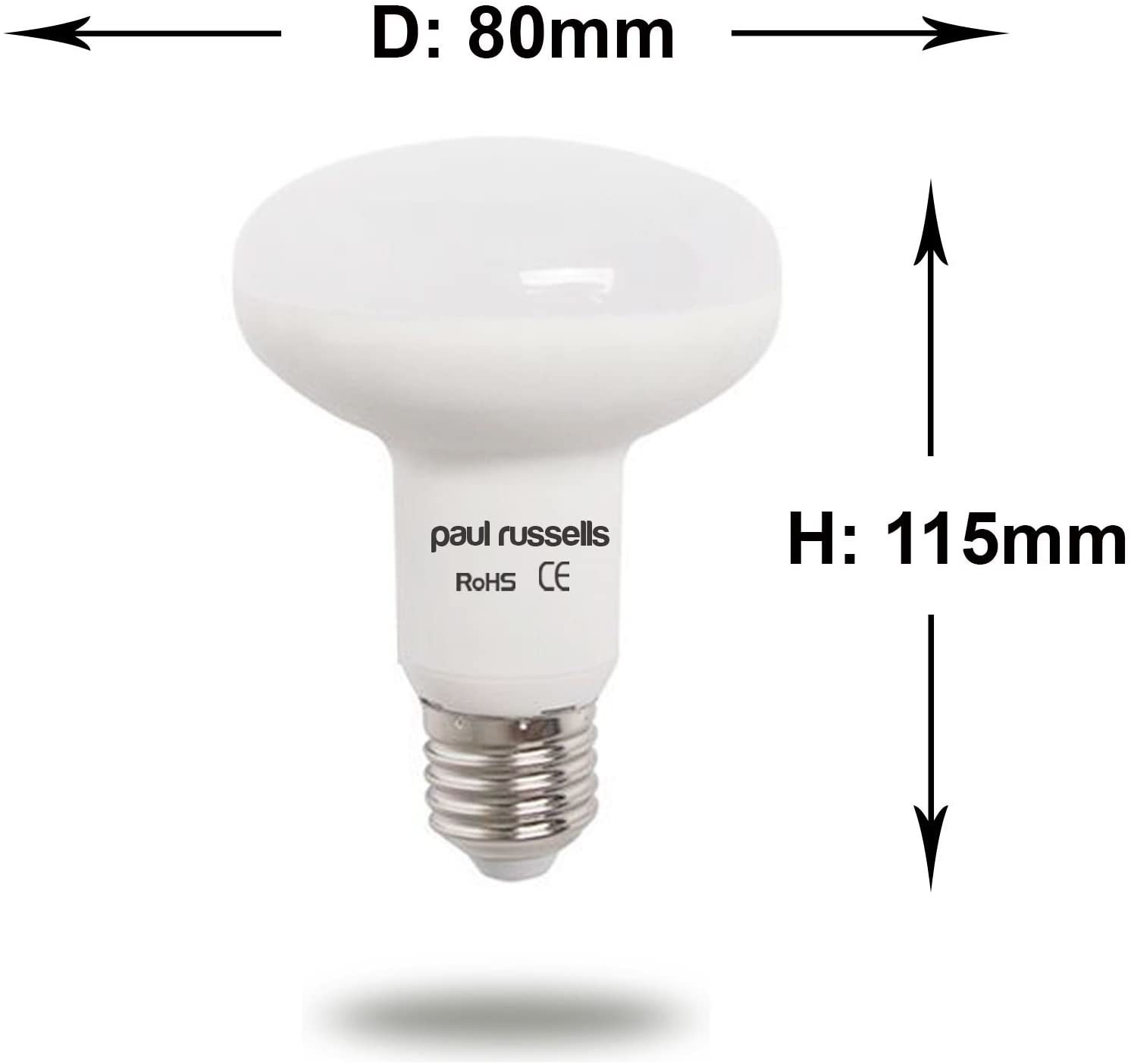 paul russells E27 Spotlight 11W LED Reflector R80 Light Edison Screw, 75w Equivalent Bulb, 1050 Lumen, 6500K Daylight - Image 3