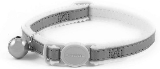 Ancol Reflective Safety Buckle Cat Collar Silver