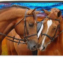 chaqlin Women's Zipper Wallets Solid Brown Horse Printed Card Clutch Holder Purse Teenage Ladies Gift