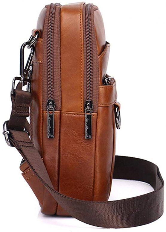 Xieben Vintage Leather Shoulder Messenger Bag for Men Travel Business Crossbody Pack Wallet Satchel Sling Chest Bags - Image 2
