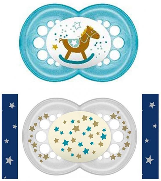 MAM SkinSoft Silicone Unisex Soothers 16 + months Day & Night , 4 pieces, 2 travel boxes - Image 3