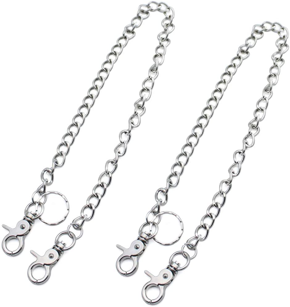 KingYH 2 Pack 54cm chain for Jeans Pants Pocket Chain Wallet Clips with Key Ring for Men and Women Fashion Hip Trouser Decoration Keys Wallet Clothes Accessories