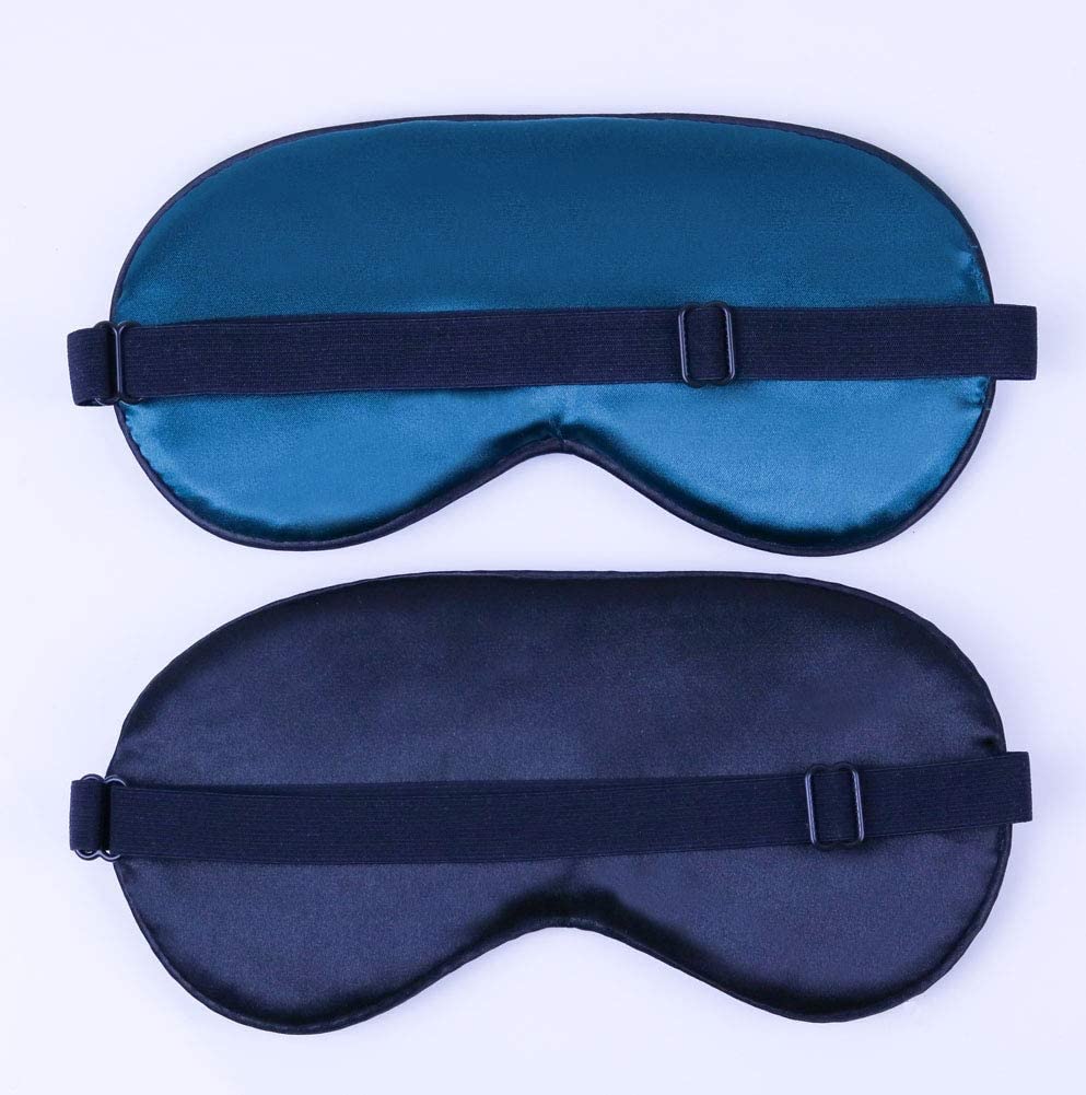 Eye Mask for Sleeping 2 Pack Sleep Masks for Men and Women Adjustable Elastic Strap Soft Eye Covers Blindfolds - Image 2
