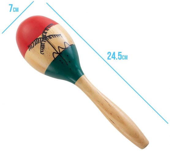 Natural Hand Painted Wooden Maracas - Full Size Pair - Image 4