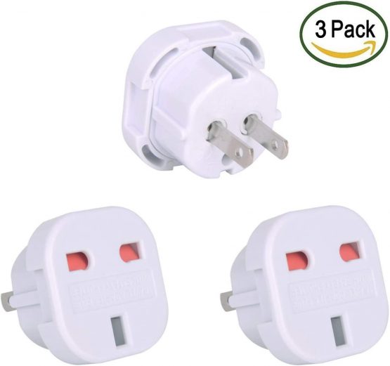 eeQiu 【3 Packs】 UK to USA Travel Adapter suitable for US, Australia, Canada, Mexico,Thailand, Philippines, China, Japan, Vietnam -See Description
