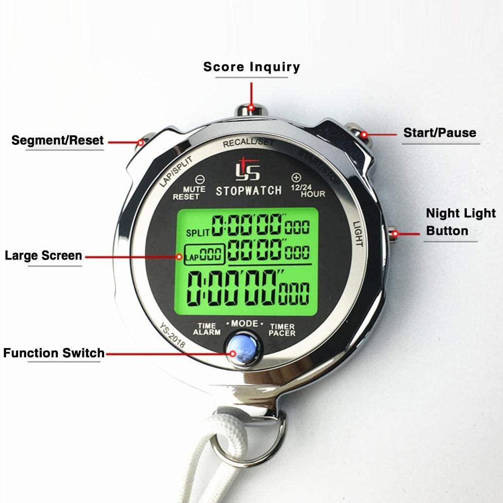 KINOEE Metal Stopwatch Timer,Rainproof 1/1000th Second Digital Sports