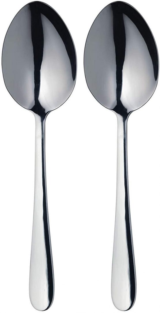 MasterClass MCSRVSPNS Stainless Steel Serving Spoons, Silver, 2-Piece, 23.5 cm