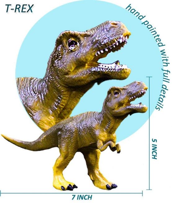 GuassLee Realistic Dinosaur Figure Toys - 6 Pack 7” Large Size Plastic Dinosaur set for Kids and Toddler Education, Including T-rex, Stegosaurus, Monoclonius, etc - Image 4