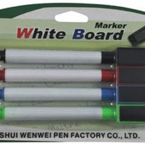 4 Assorted Magnetic Dry Wipe Pens White Board Markers with Eraser