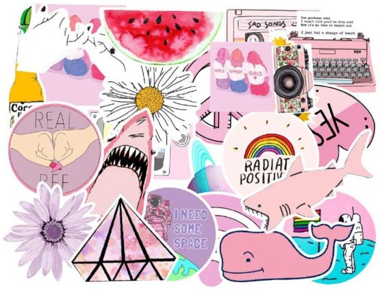 Cute VSCO Stickers for Water Bottles, 103 Pack Waterproof Aesthetic Trendy Stickers for Teens,Girls,Kids, Laptop Stickers for Phone,Luggage, Skateboard (103pcs-Y+P) - Image 2