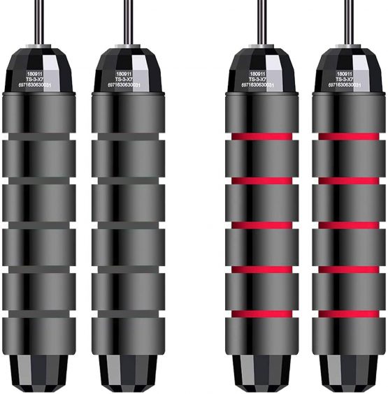 NEPAK 2 pack Skipping Rope for fitness- Jump Rope Fitness Skipping Exercise -Adjustable Cross Jump Rope-Skipping Rope Tangle-Fitness Training for men women and kids