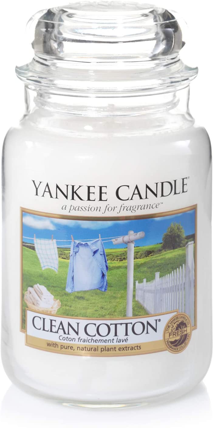 Yankee Candle Scented Candle, Clean Cotton, large jar candle