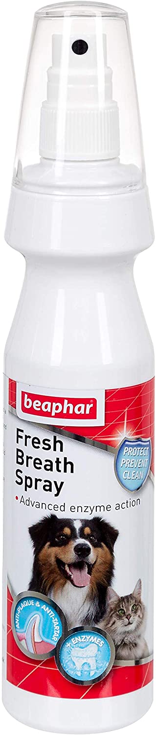 Beaphar - Fresh Breath Anti-Plaque Spray - Dental Care for Dogs & Cats - Helps Prevent Bad Breath -Combats Plaque & Tartar - 150ml