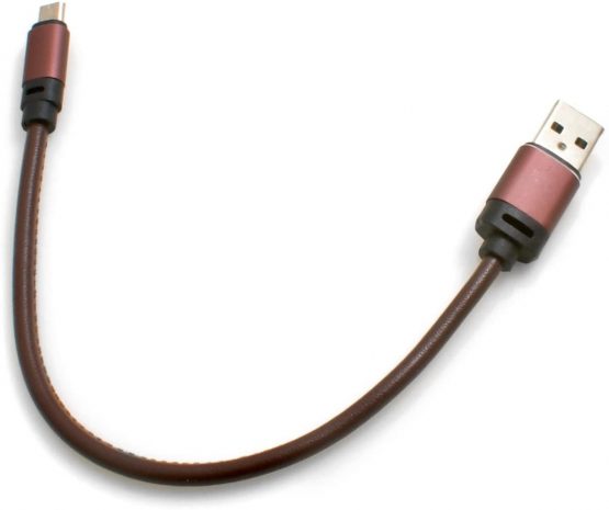 SYSTEM-S 56529159 Micro USB Male to USB 3.0 A (Male) Adaptor and Cable 25 cm Artificial Leather Brown