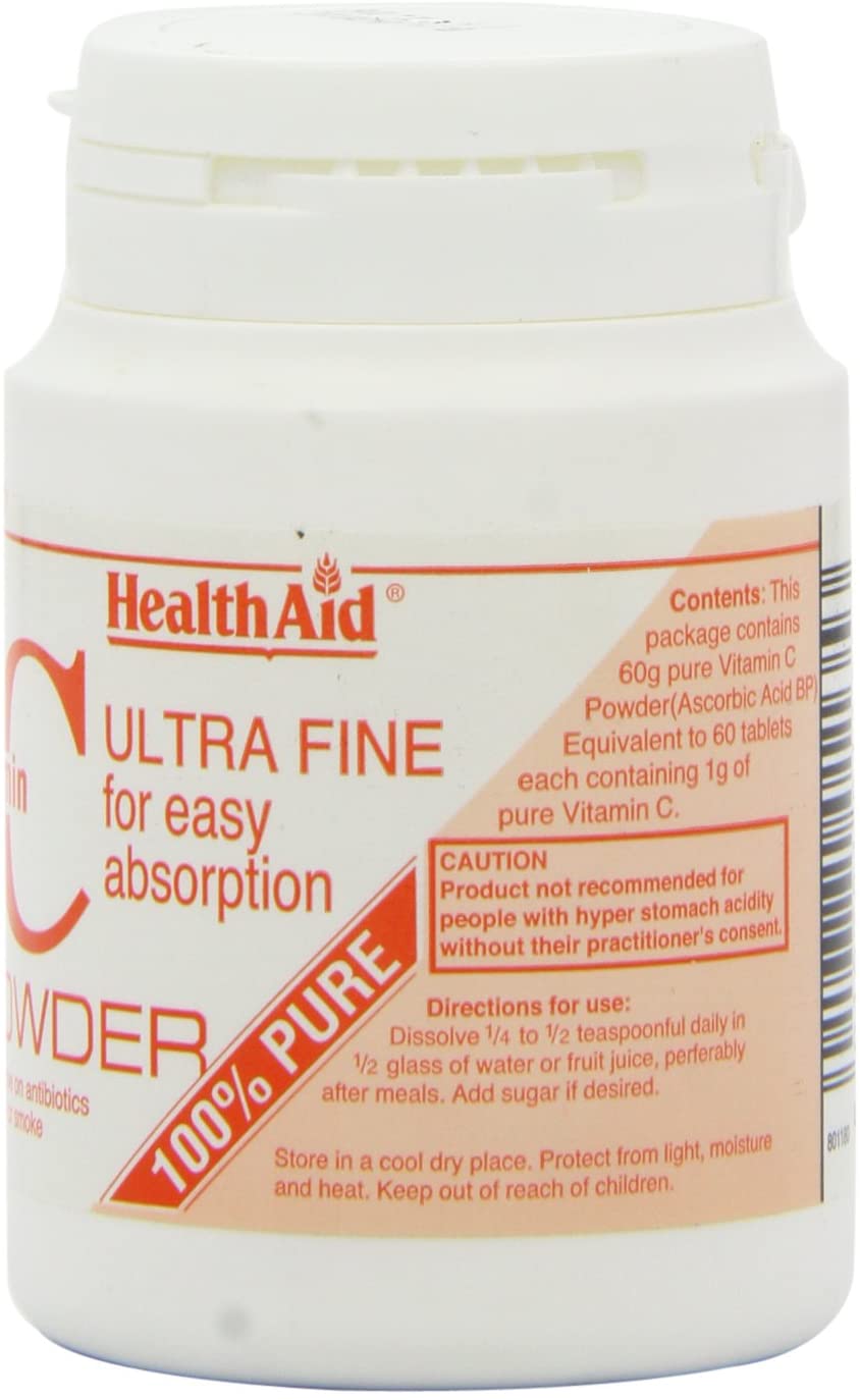 HealthAid Vitamin C Powder 60g, White - Image 2