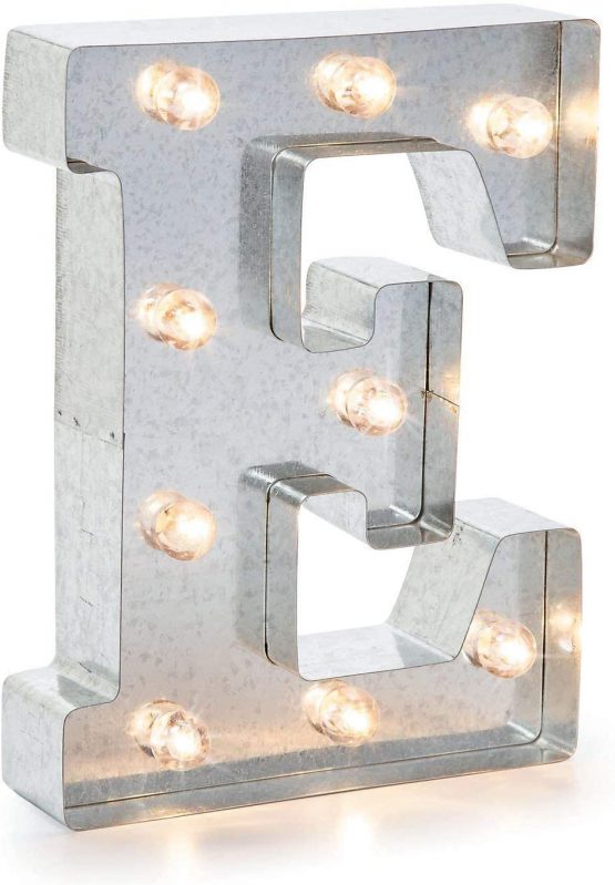 Darice Metal Marquee Letter 9.875-inch, F, Galvanized Silver, 9"