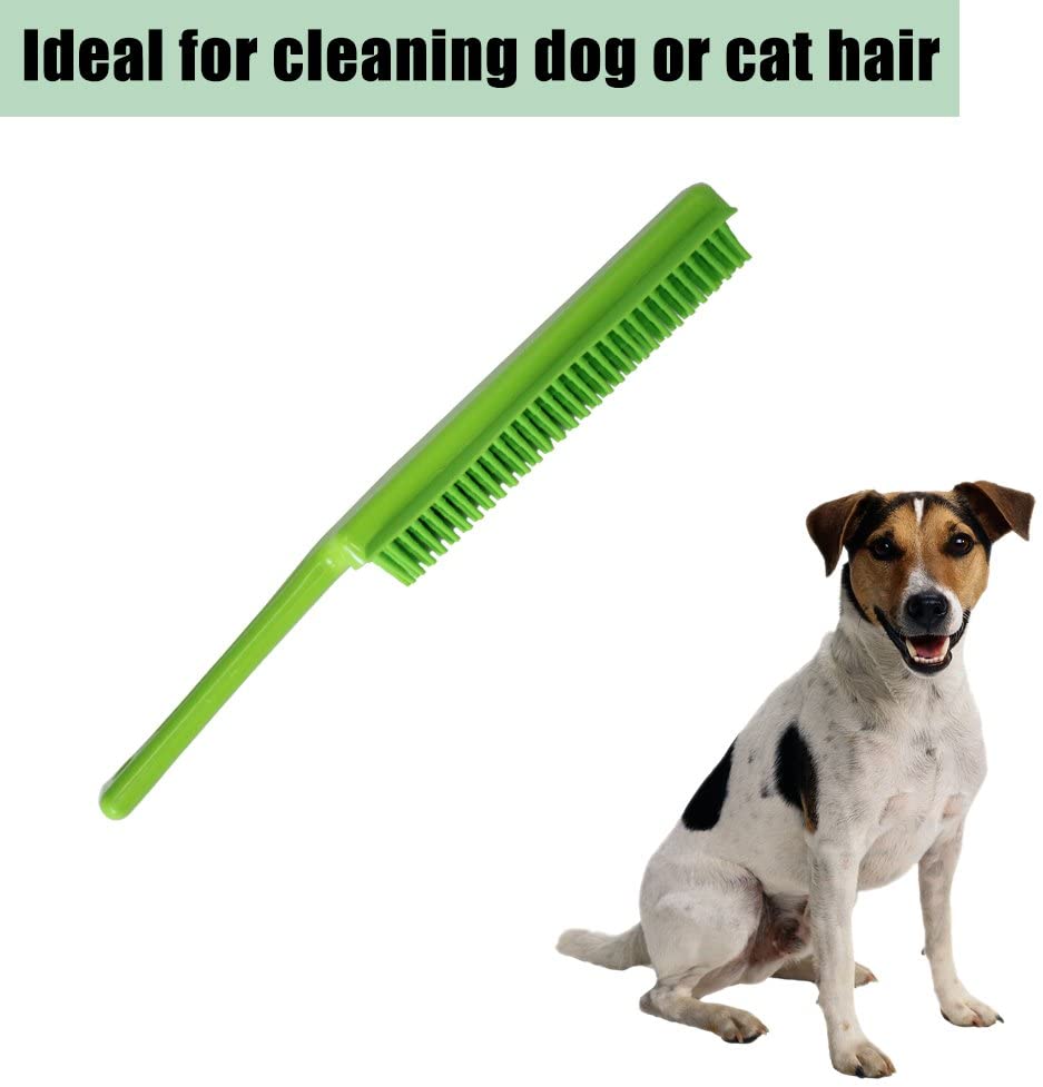 GLOYY Rubber Broom for Pet Hair Removal Silicone Carpet Rake with 58" Adjustable Telescopic Handle - Image 2