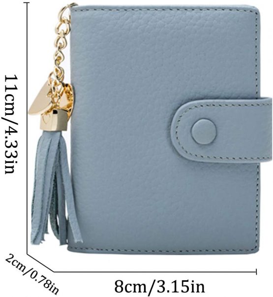Credit Card Holders Women Ladies Leather Credit Card Wallets Business Credit Card Holder Card Case for Women (Blue) - Image 4
