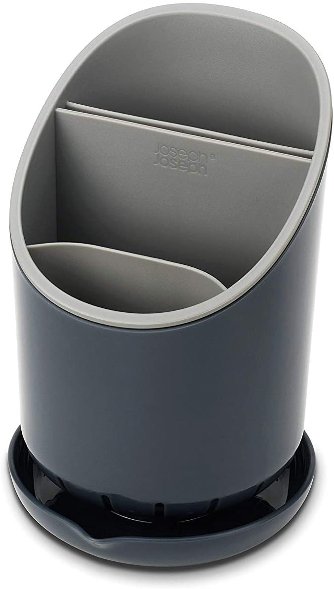 Joseph Joseph Dock Cutlery Drainer and Organiser, sink tidy organiser - Dark Grey/Grey, 12