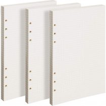 Teenitor A5 3 Packs 5 mm Squared Ruled Paper, 21 x 14.2 cm Refillable Grids Paper 135 Sheets/ 270 Pages 6 Hole Insert Planner Exercise Paper for Math Work Drawings Personal Use at Home in School
