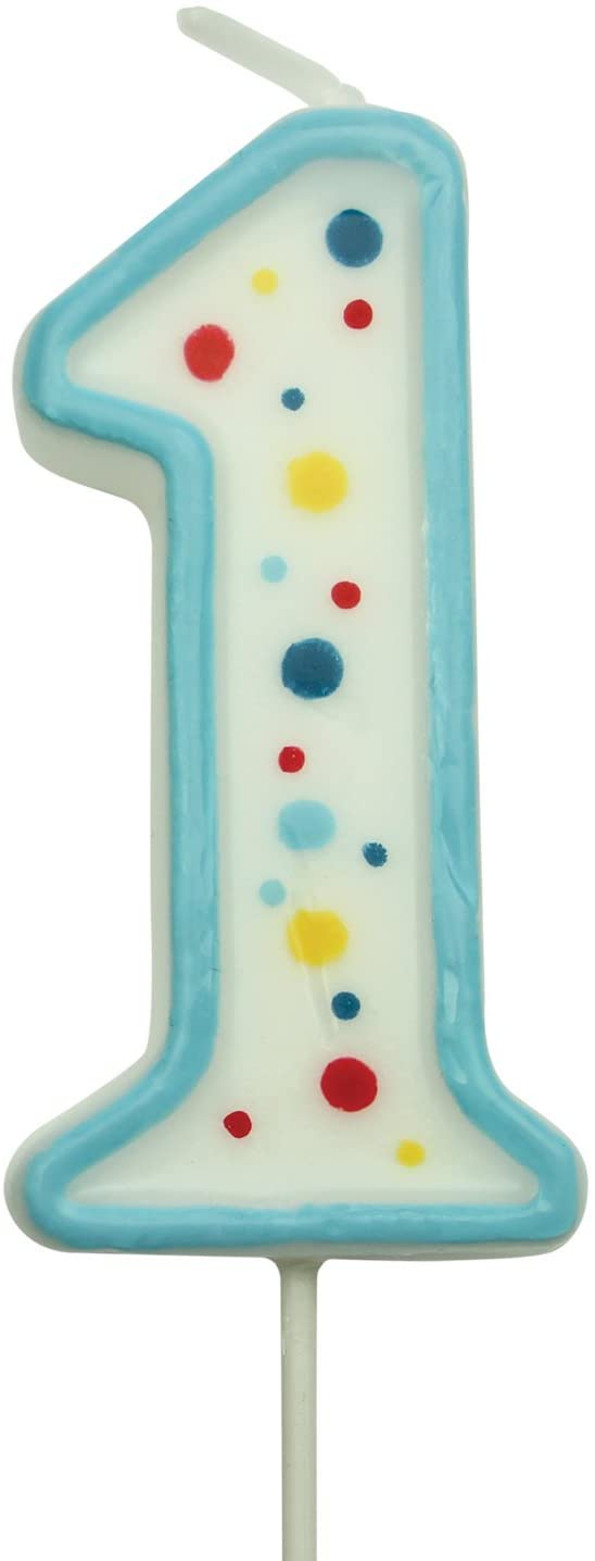 PME Blue Number 1 Candle, Large Size, Large 6.3cm