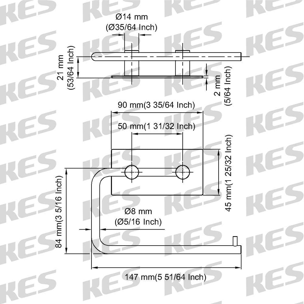 KES Toilet Roll Holder Self Adhesive Toilet Tissue Paper Dispenser Stick on Bathroom SUS 304 Stainless Steel Wall Mounted Brushed Finish - Image 2