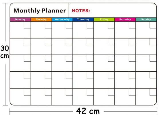 QC Life Magnetic Whiteboard Calendar for Fridge,Ideal for Menu Planner, Memo,Event Reminder,Monthly or Weekly Shopping List,Includes 4 Free Dry Erase Colour Markers,42cm x 30cm - Image 3
