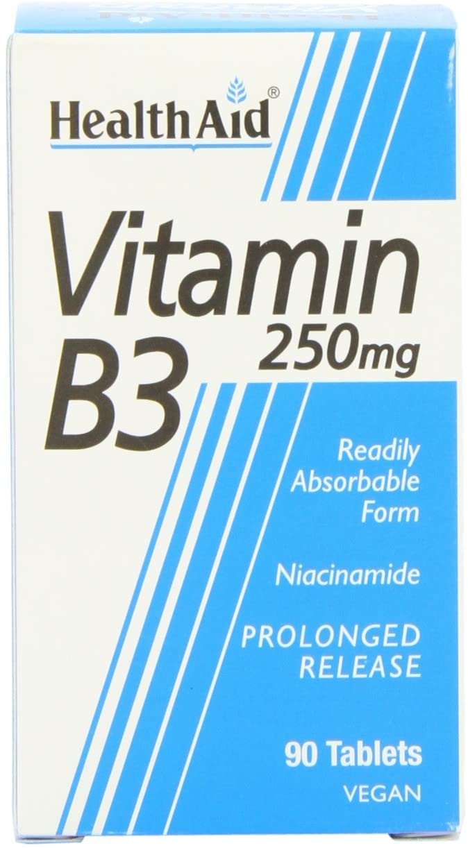 HealthAid Vitamin B3 (Niacinamide) 250mg - Prolong Release - 90 Tablets - Image 3