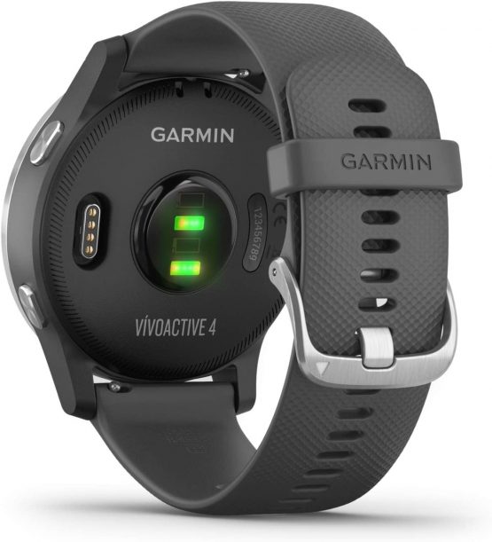 Garmin Vívoactive 4, GPS Smartwatch, Features Music, Body Energy Monitoring, Animated Workouts, Pulse Ox Sensors and More, Shadow Gray/Silver - Image 2
