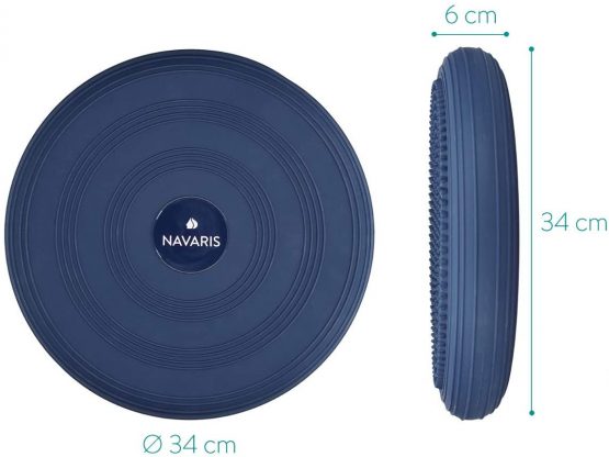 Navaris Air Stability Wobble Cushion - Air Inflated Exercise Fitness Balance Disc Wiggle Seat for Home, Office, Classroom - Includes Hand Pump - Image 3