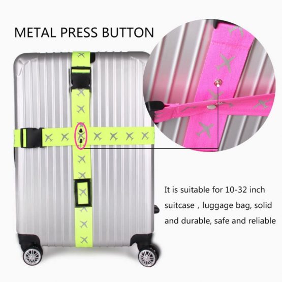 Luggage Strap Suitcase Belts Travel Accessories 2-Pack-Green - Image 3