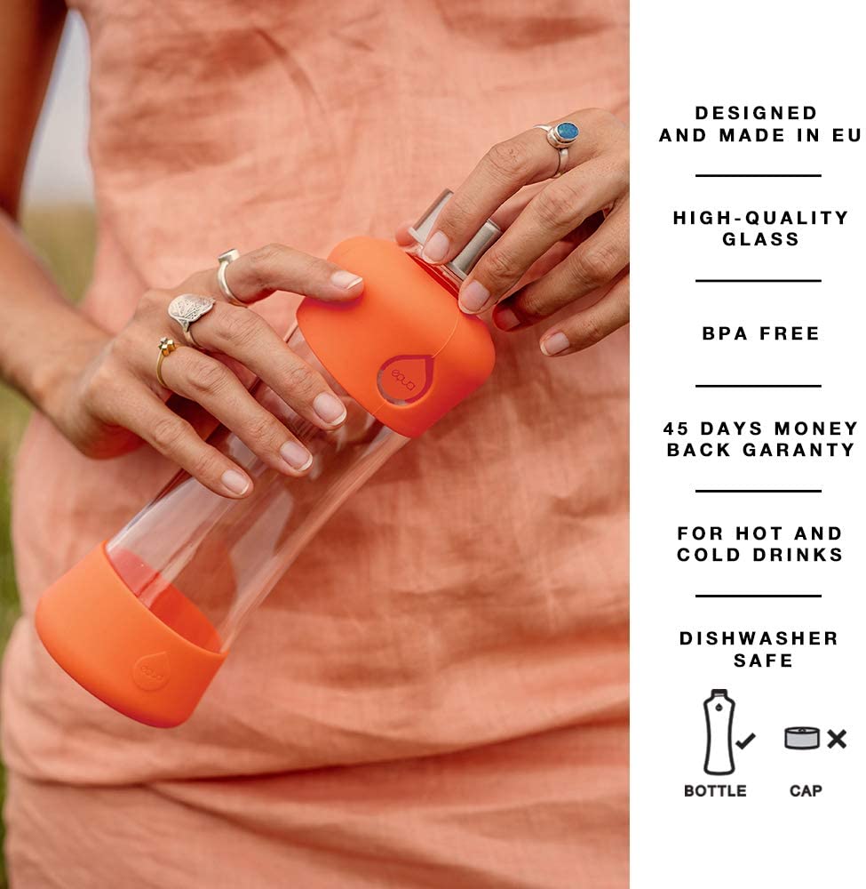 EQUA Glass Bottle, Active Tangerine, 550 ml - Image 2