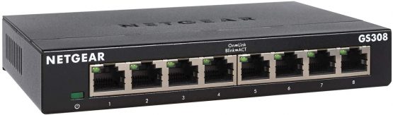 NETGEAR 8 Port Gigabit Network Switch (GS308) -Ethernet Switch, Home Network Hub, Office Ethernet Splitter, Plug-and-Play, Silent Operation, Desktop or Wall Mount