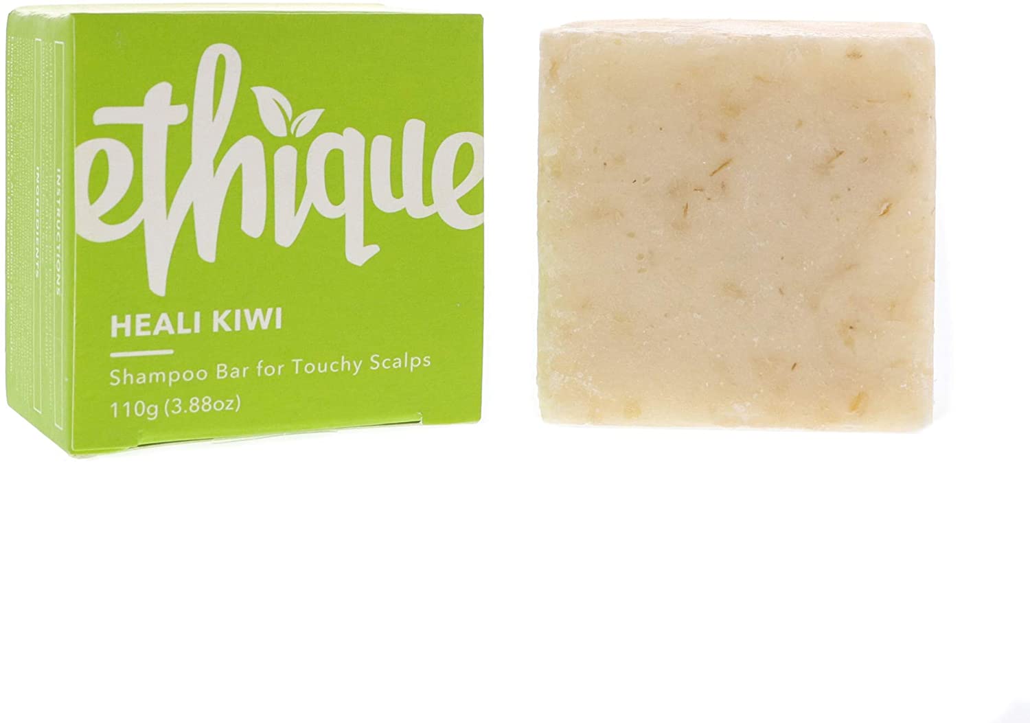 Ethique Heali Kiwi Calming Solid Shampoo Bar for Dry Itchy, Flaky & Oily Scalps and Hair (80 Washes) Vegan, Eco-Friendly