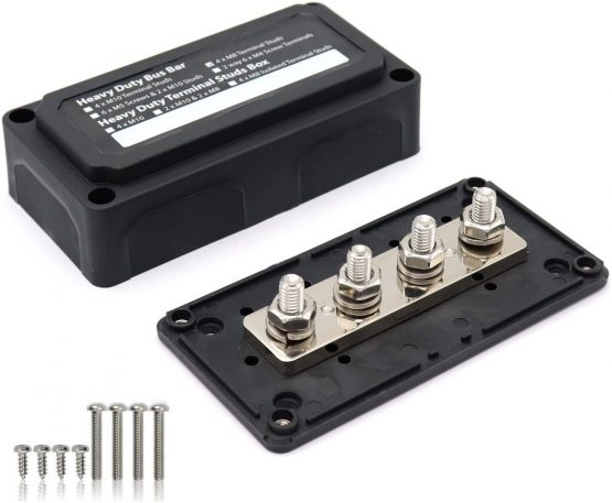 T Tocas 300A BusBar Box - Heavy-Duty Module Design Power Distribution Block with 4 x M8 Terminal Studs