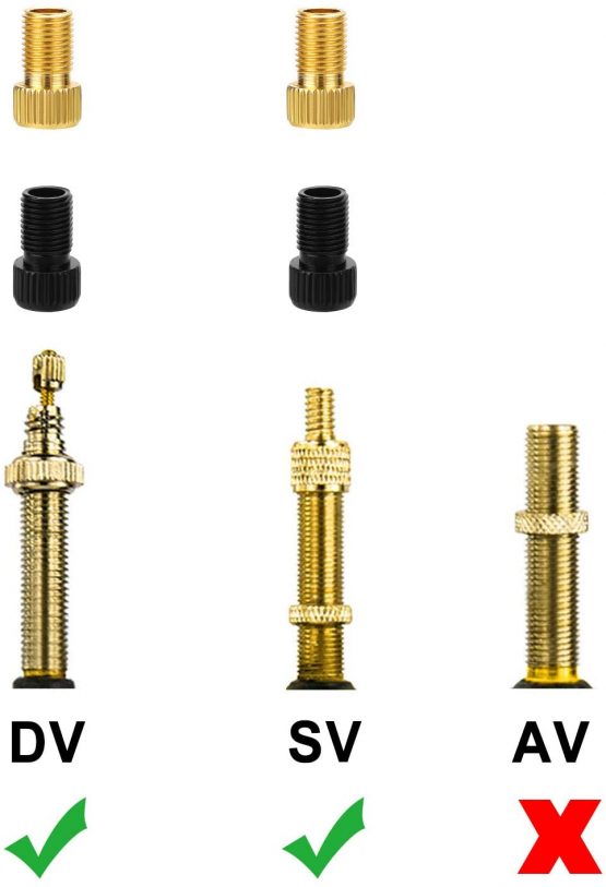 QKURT 4pcs Presta to Schrader Bike Valve Adapter, Aluminum Alloy Adapter Converter Bicycle Valve - Image 3