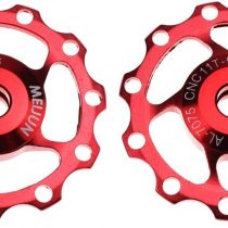 FOMTOR 11T Jockey Wheel 2 Pack Red Aluminum Guide Wheel Bicycle Rear Derailleur Pulley for Shimano Sram