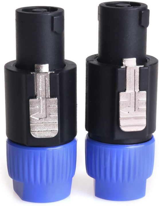 NANYI NL4FC speakon Cable Crown Amplifier, Audio Speaker Plug Twist Lock 4 Pole Speaker Plug Compatible with Neutrik Speakon NL4FC, NL4FX, NLT4X, NL2FC - 4 Pack