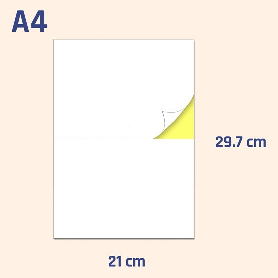 2 per Sheet, 25 Sheets, A4 White Sticker Paper Labels, Laser/Inkjet Printing (A5) - 148.5 x 210mm - Image 2