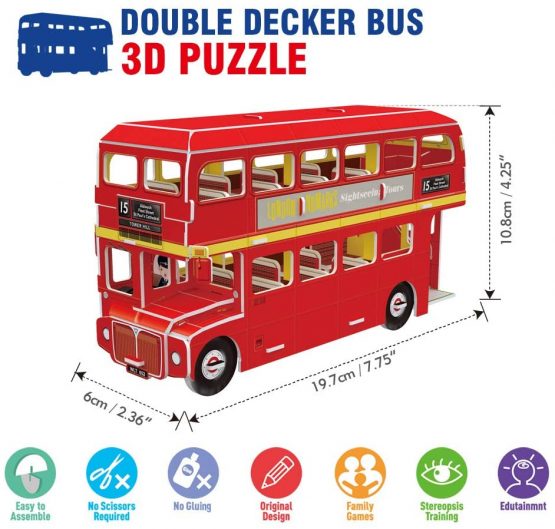 CubicFun 3d Jigsaw Puzzle for Kids UK London Architecture Building Model Landmark Kit Gift for Children, Tower Bridge Big Ben (Small 3 UK Puzzles) - Image 3