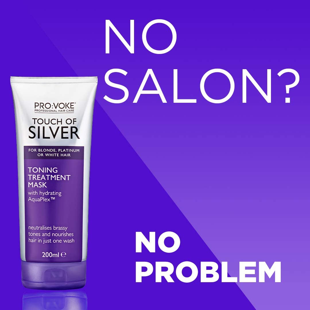 PRO:VOKE Touch of Silver Toning Treatment Mask 200ml | Purple Conditioner for Blonde, Platinum, White or Grey hair | Purple Shampoo Alternative to Banish Brassy Tones - Image 4