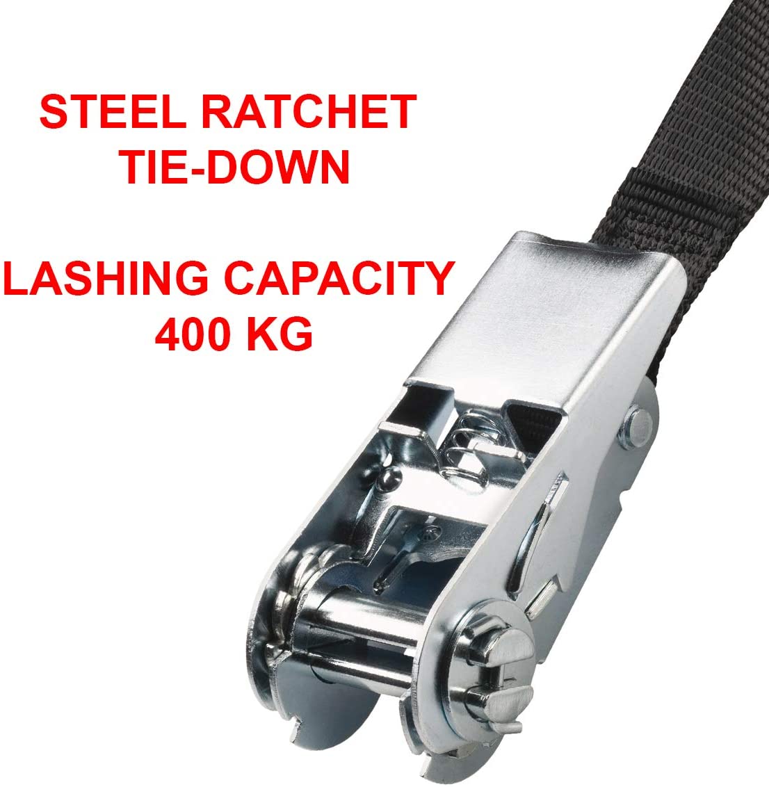 Master Lock 3223EURDAT Certified Ratchet Strap, Black, 2,5m x 25mm Strap, 16.8 cm x 9.8 cm x 4.6 cm - Image 4