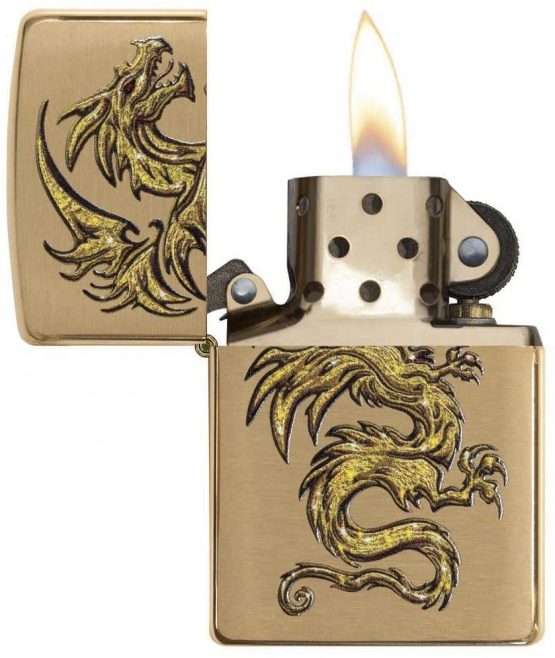 Zippo Unisex's DRAGON DESIGN Windproof Lighter, Gold Brass, regular - Image 3