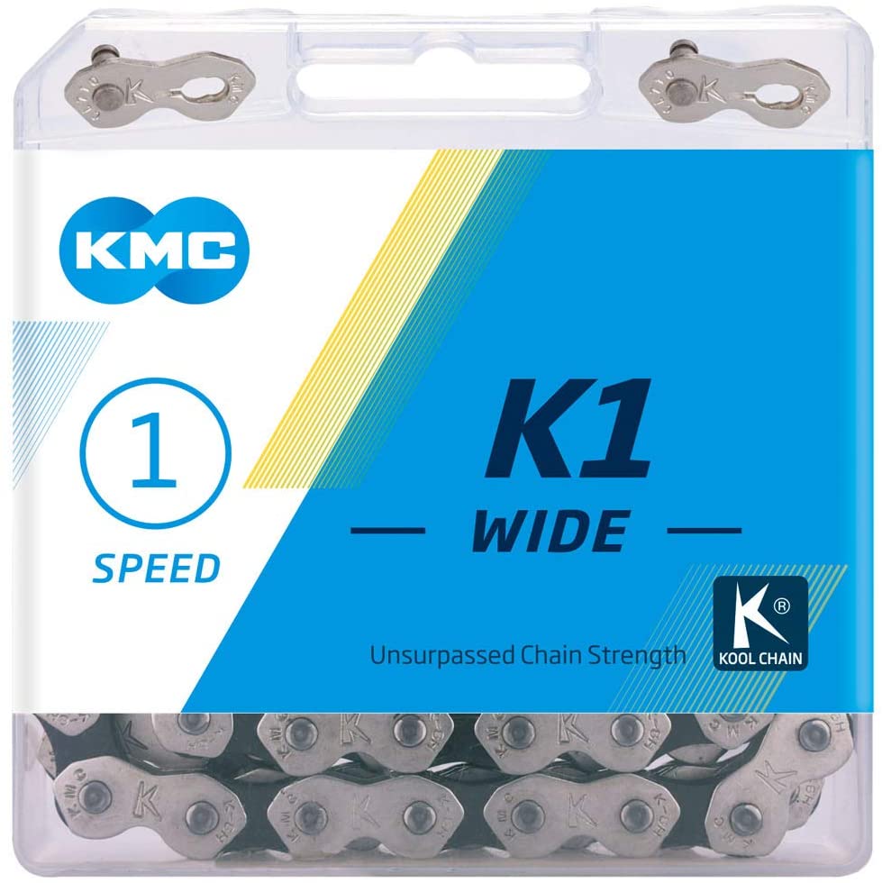 KMC Bike Chain K1, Heavy Duty BMX Chain, Unbeatable Strength & Great Looks, Single Speed Chain With Dynamic Configured Plates