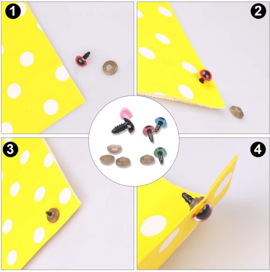 Plastic Safety Eyes and Noses,Hoiny 580 pcs Doll's Eyes Teddy Eyes Plastic Eyes Including 180 pcs Safety Eyes, 110 pcs Safety Noses with 290 pcs washers for Doll, Plush Toy and Teddy Bear Crafts - Image 2