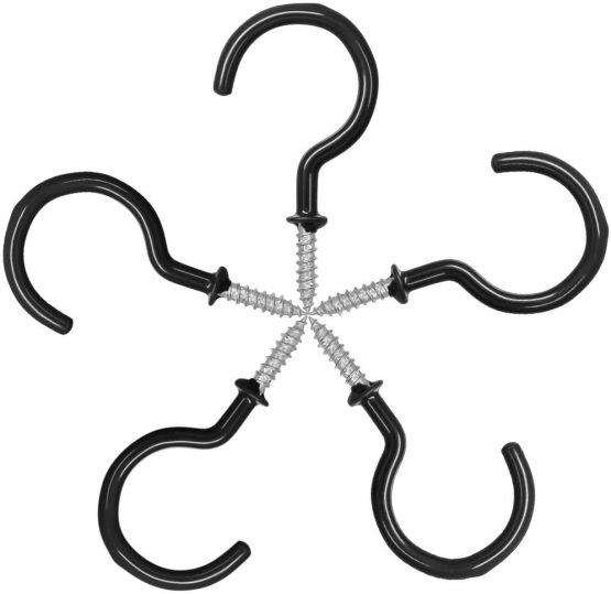 FineGood 25 Pack Cup Hook Ceiling Hooks, 2.9 Inches, Vinyl Coated Screw Hanger for Indoor and Outdoor Use - Black - Image 2