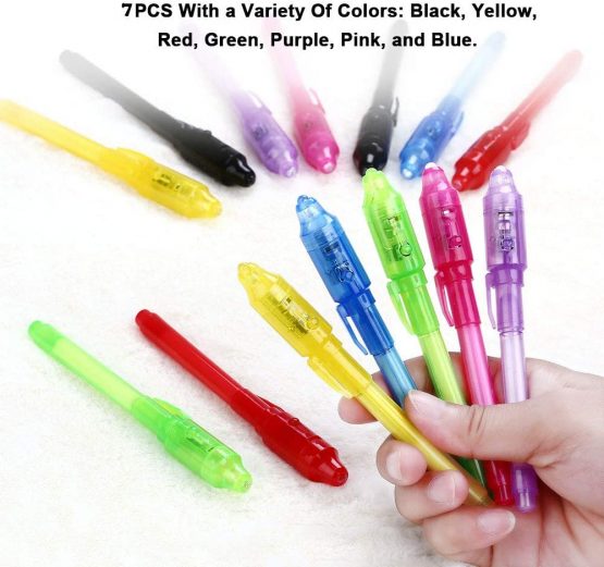 DazSpirit 14pcs Invisible Ink Pen Notebook Party Bag Fillers for Boys and Girls , Magic Marker Pens with UV Light for Kids, Spy Pens Invisible Ink for Writing Secret Message - Image 4