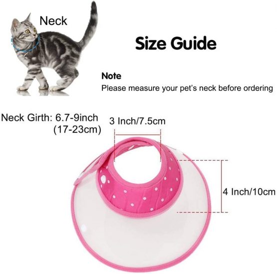 Vivifying Pet Cone, Adjustable 6.7-9 Inches Lightweight Elizabethan Collar for Puppies, Small Dogs and Cats (Pink) - Image 2
