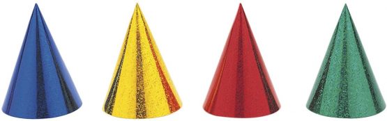 Unique Party 9302 - Prism Party Hats, Assorted Pack of 8